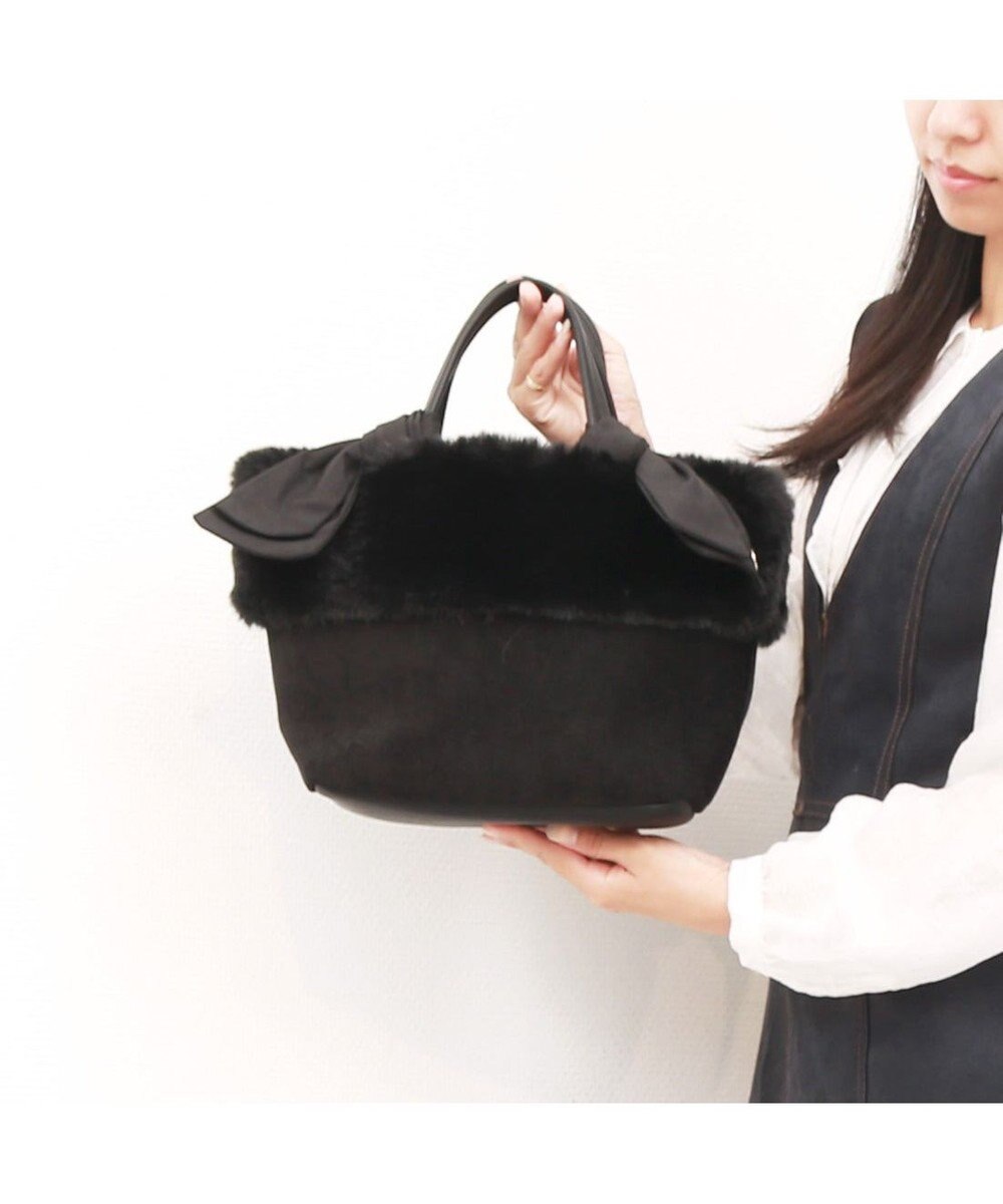 UNBILLION カシュカシュ cachecache / エコファーコンビリボントートバッグ 