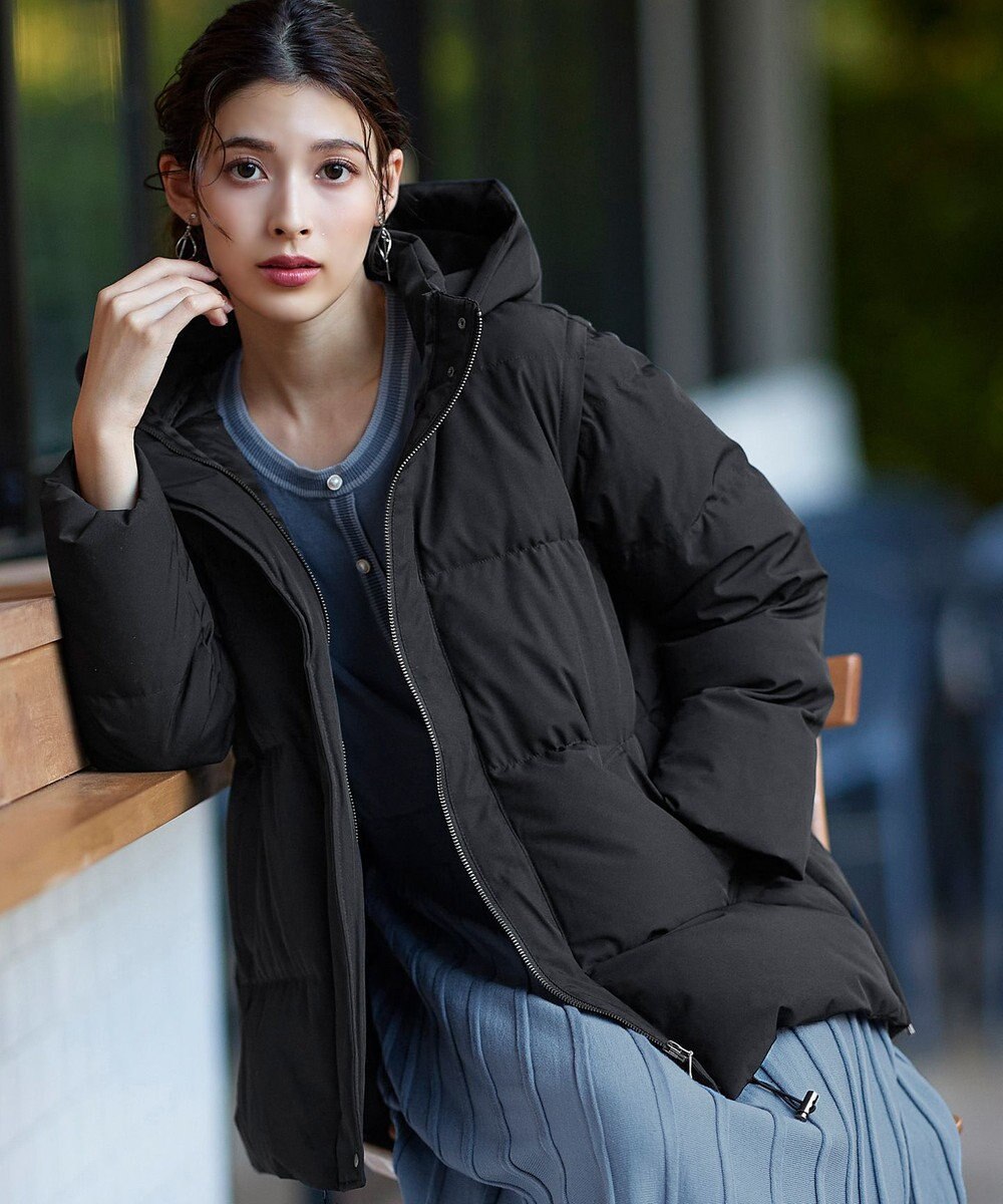 Tiaclasse 【安田美沙子さん着用・4way】ストレッチタフタショートダウン 