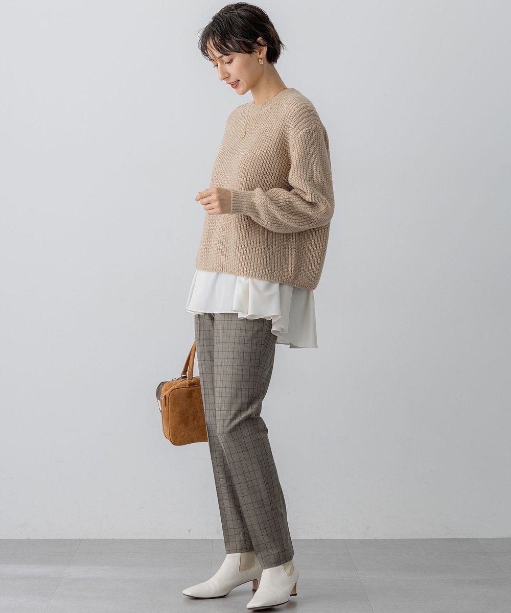 23区 L 【洗える】スパンコールバルキー クロップド ニット 