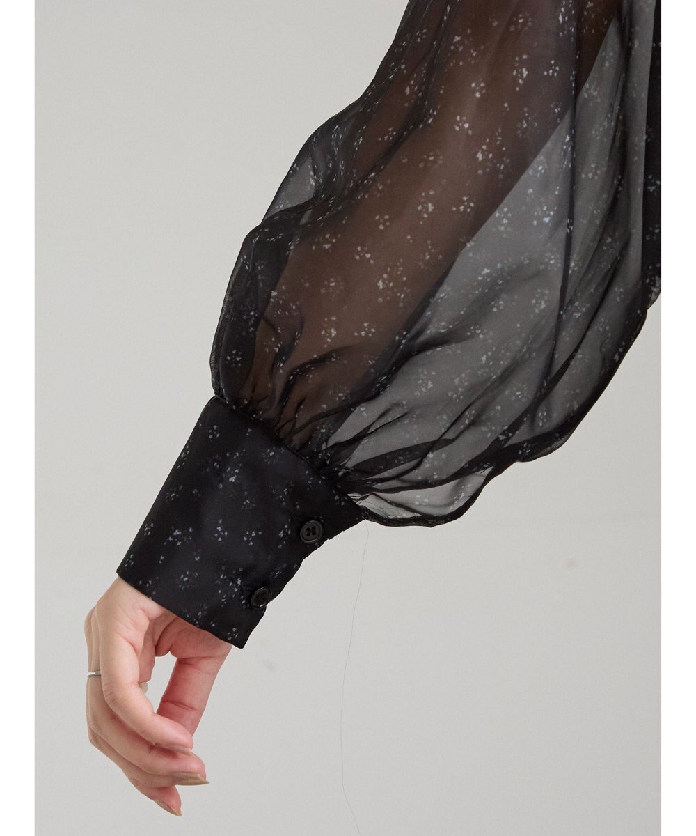 Te chichi シアーフラワーボリュームスリーブブラウス 