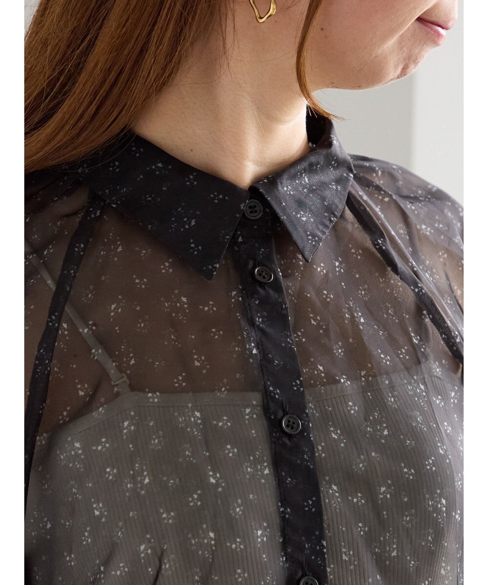 Te chichi シアーフラワーボリュームスリーブブラウス 