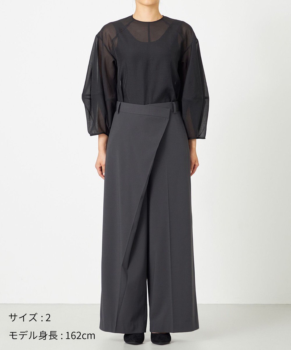 NAVE 【Nave・洗える】スパントロ ワイドラップパンツ 