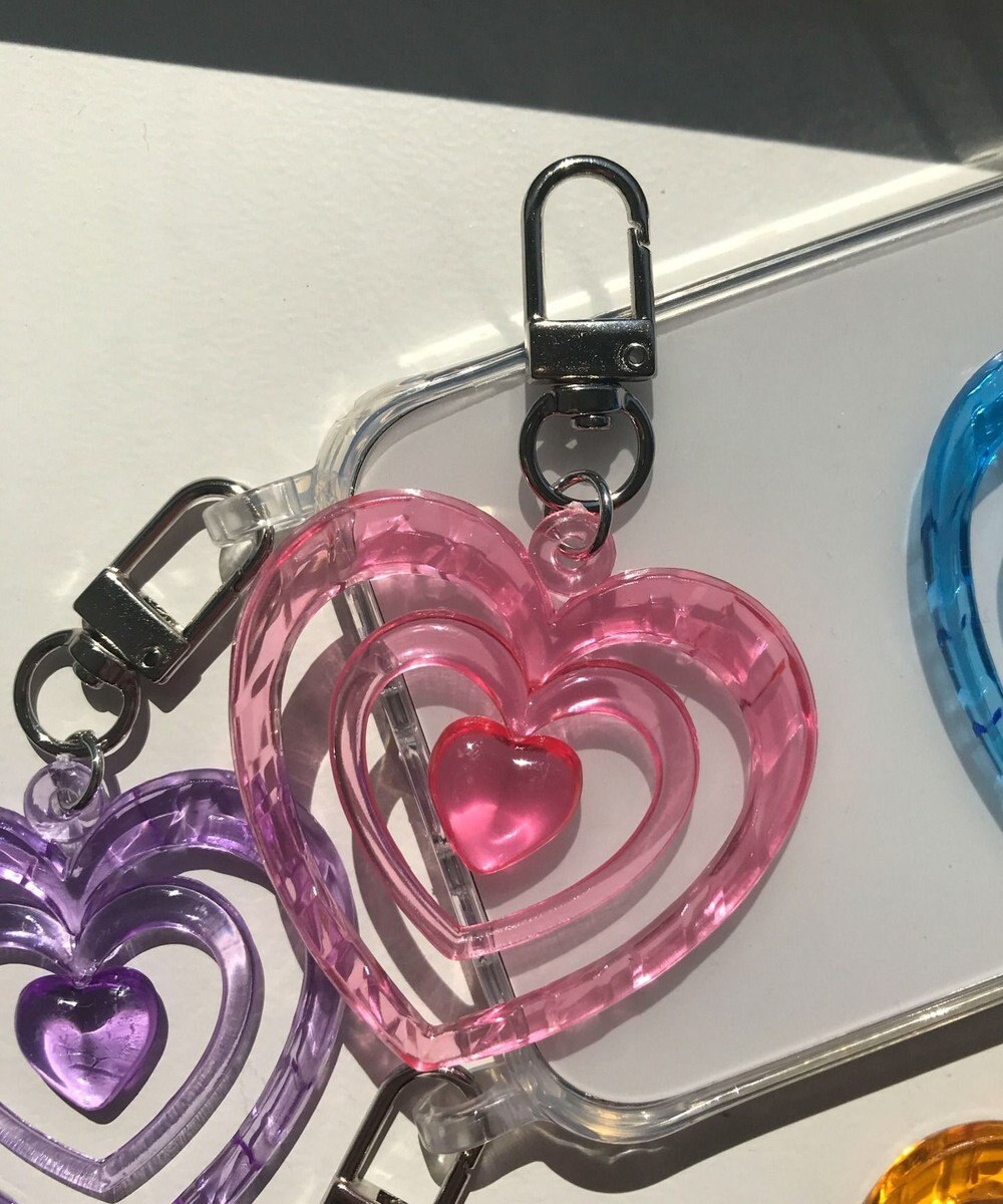 WEGO カラフルクリアハートミニキーホルダー 