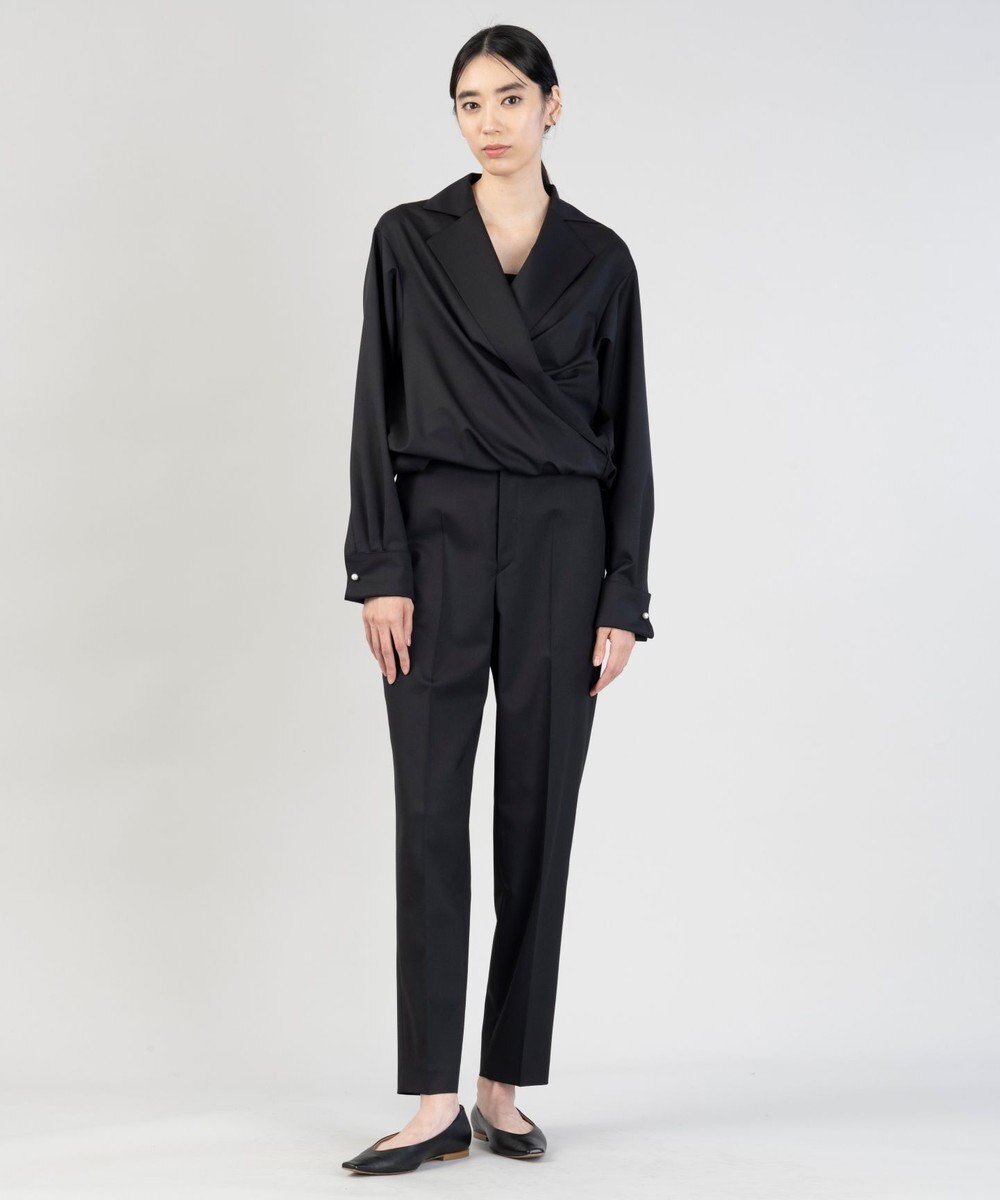 23区 L 【エステータ】ウールシルクギャバジン テーラードブラウス 