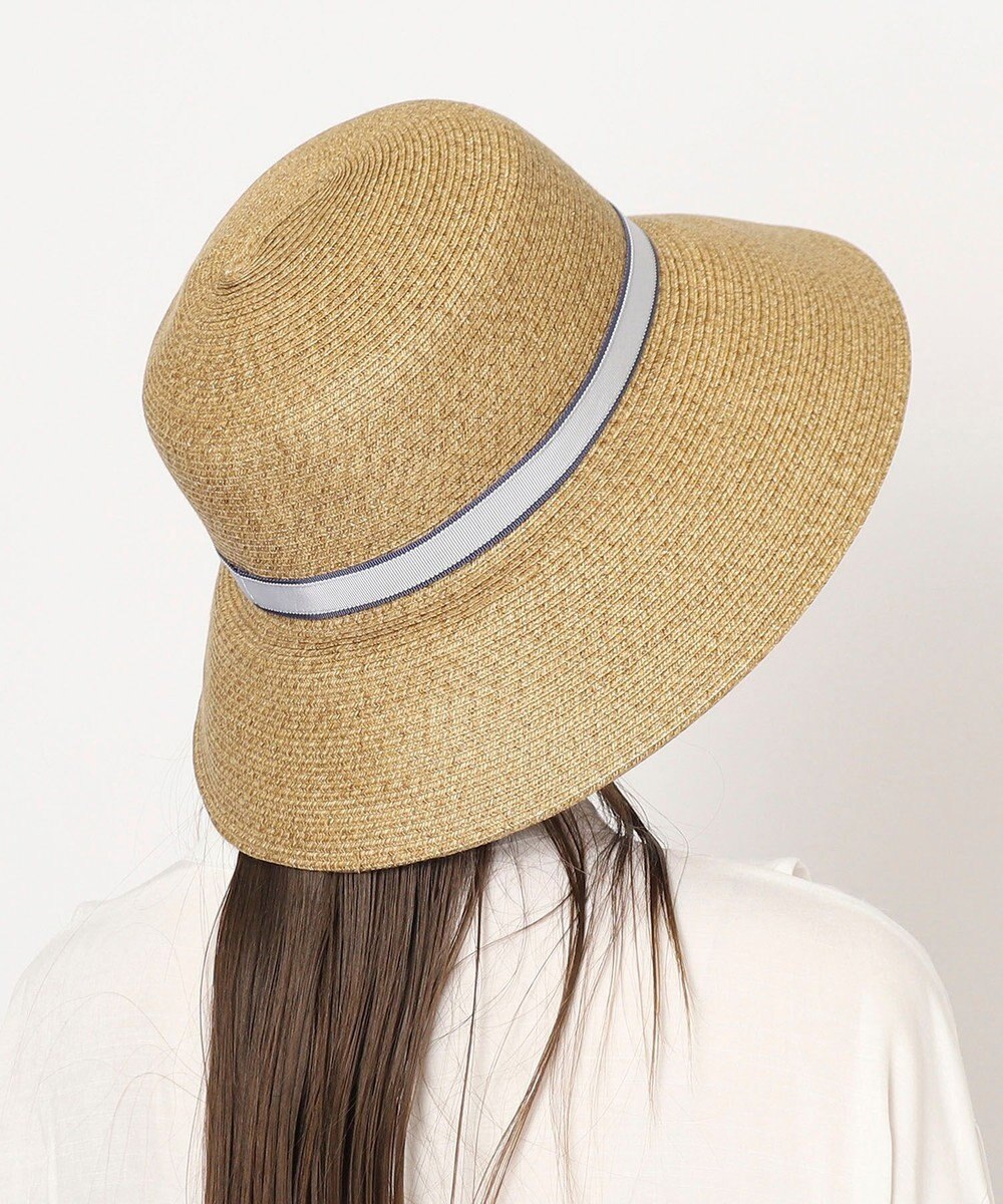 MOONBAT 【洗える】FURLA(フルラ)  ロゴ刺繍リボン 天然ハット 