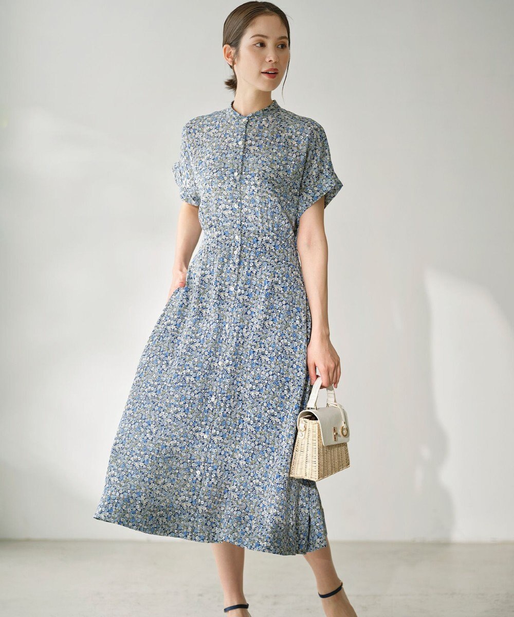 組曲 L フラワーレイヤープリント ワンピース 