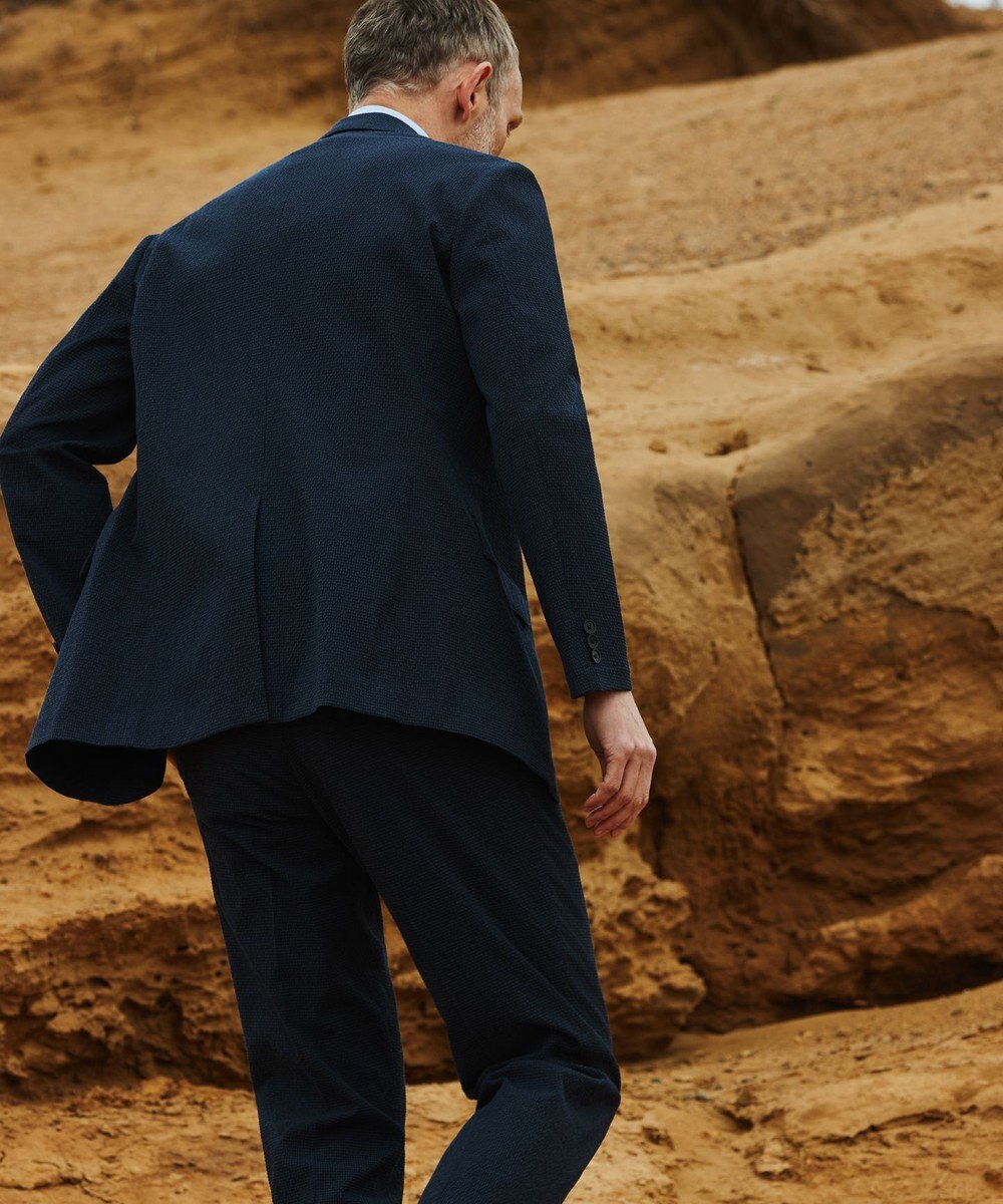 J.PRESS MEN 【セットアップ対応 / ウォッシャブル】トラベラーズシアサッカージャケット 