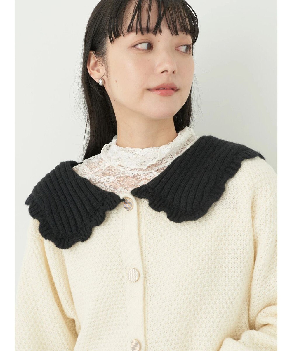 earth music&ecology フリルカラーカーディガン 