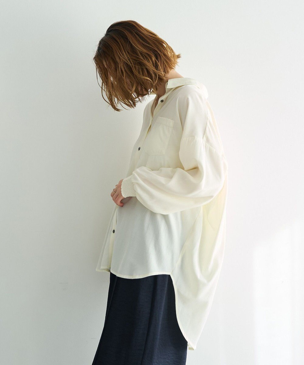 YECCA VECCA バックギャザーロングシャツ 