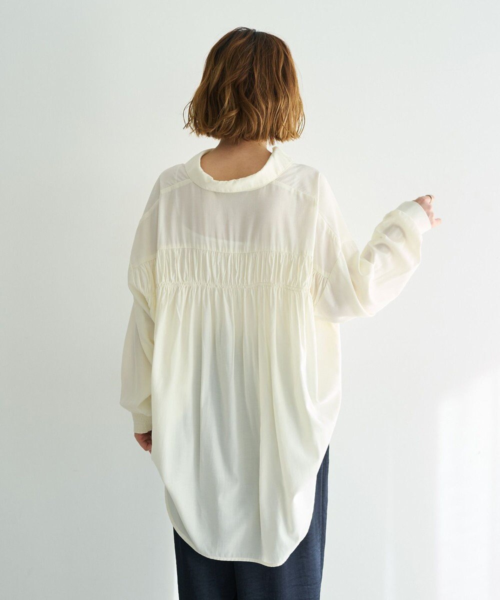 YECCA VECCA バックギャザーロングシャツ 