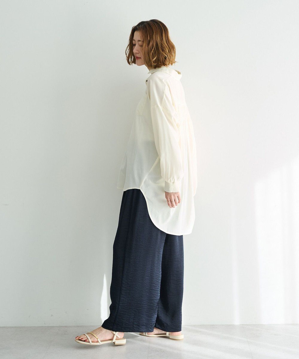 YECCA VECCA バックギャザーロングシャツ 