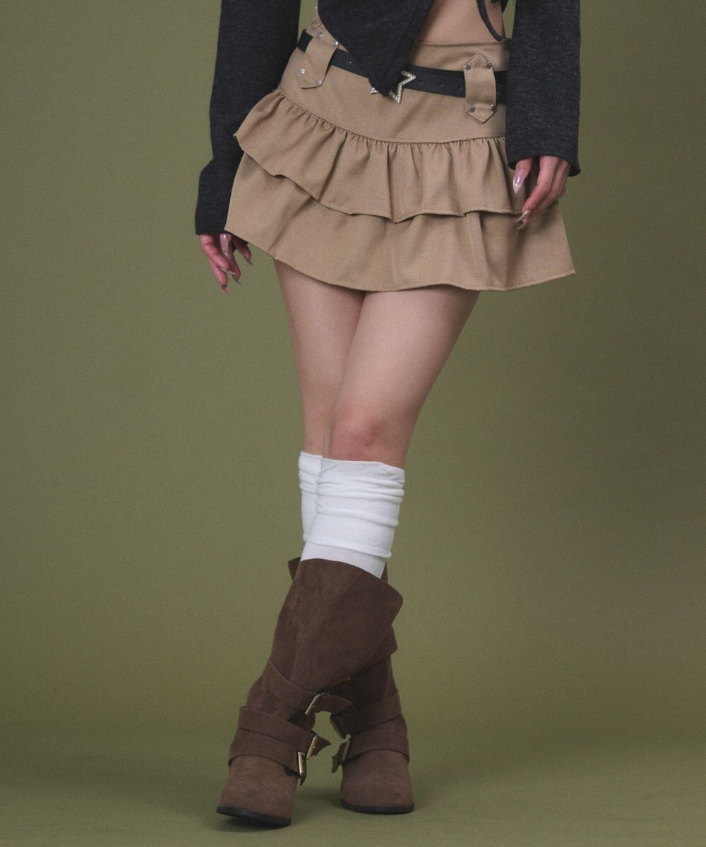 WEGO スターベルト付きティアードスカパン 