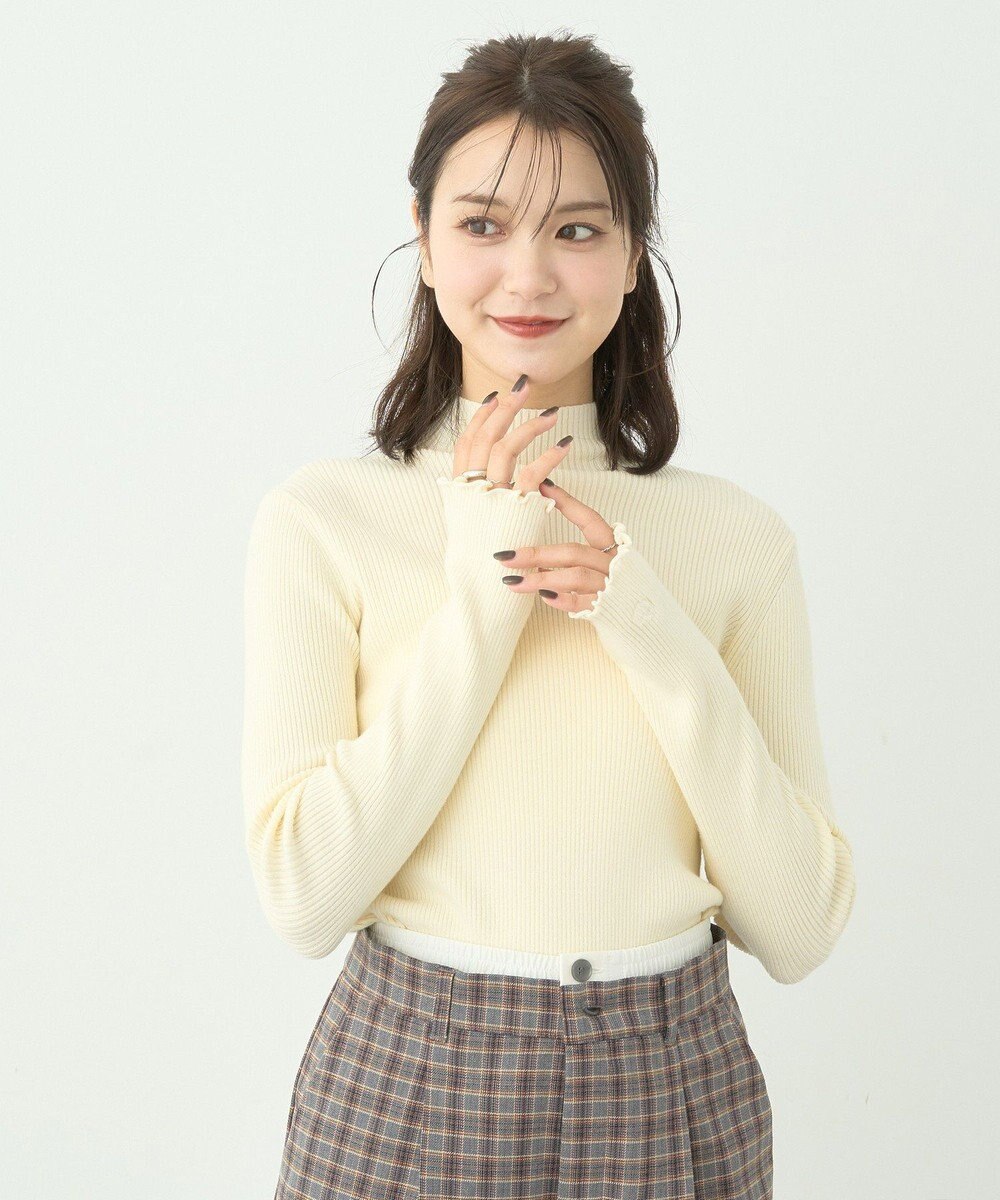 earth music&ecology 袖口刺繍リブニットプルオーバー 