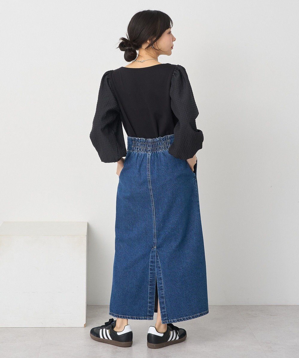 earth music&ecology シアーチェックスリーブプルオーバー 