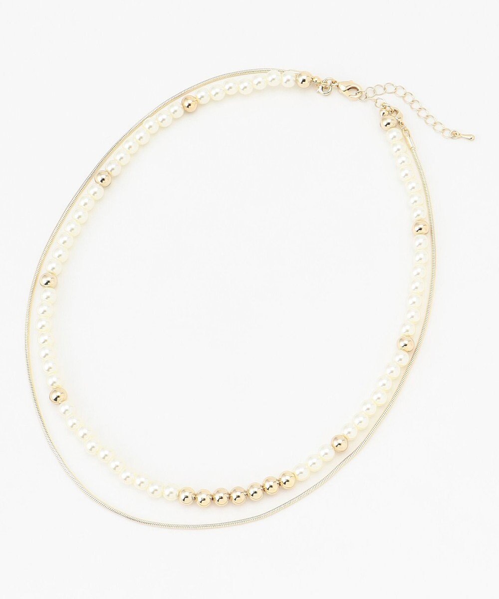 組曲 パール&メタルチェーンネックレス 