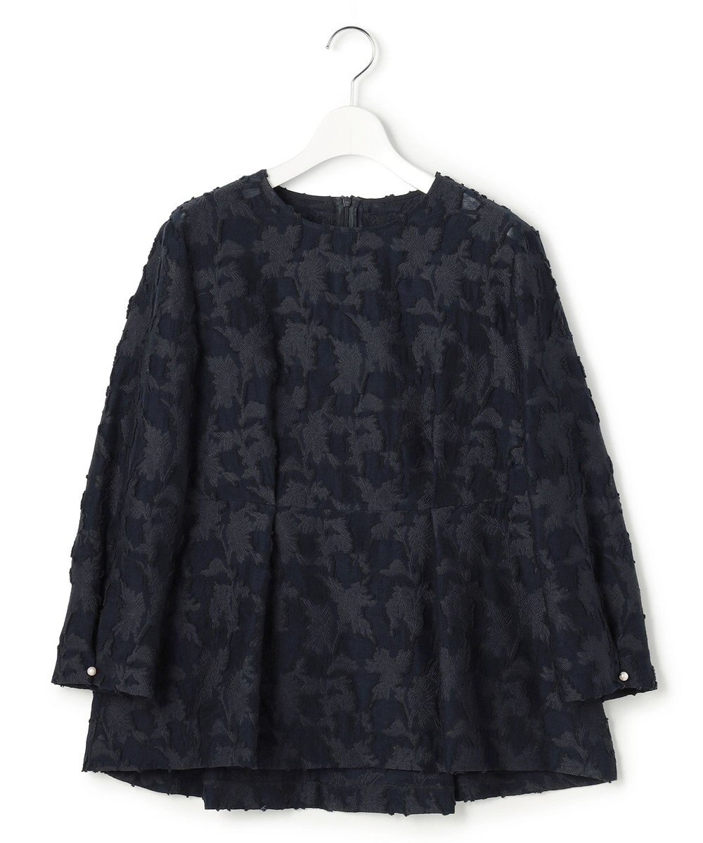 23区 【先行予約】ボタニカル カットジャガード ペプラムブラウス 