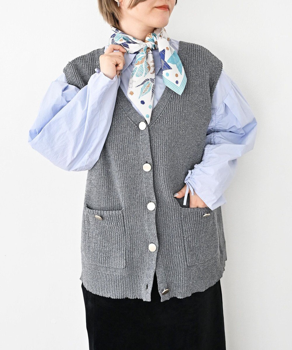 Marca 【the PORT by marca】EMBROIDERY 小判 シルクツイル スカーフ 