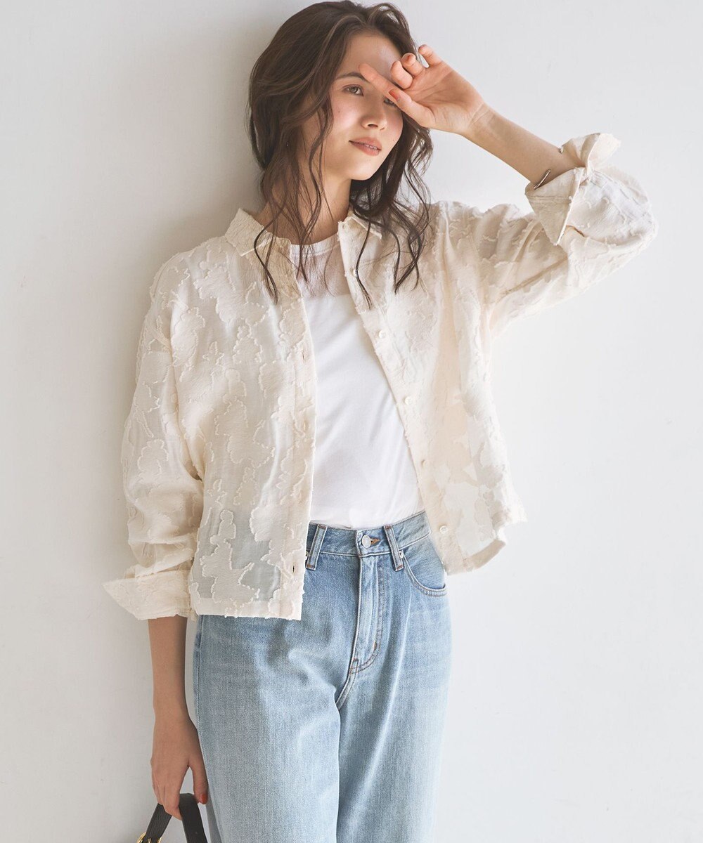 23区 L 【SLOW/一部店舗限定】カットジャカード シャツ 