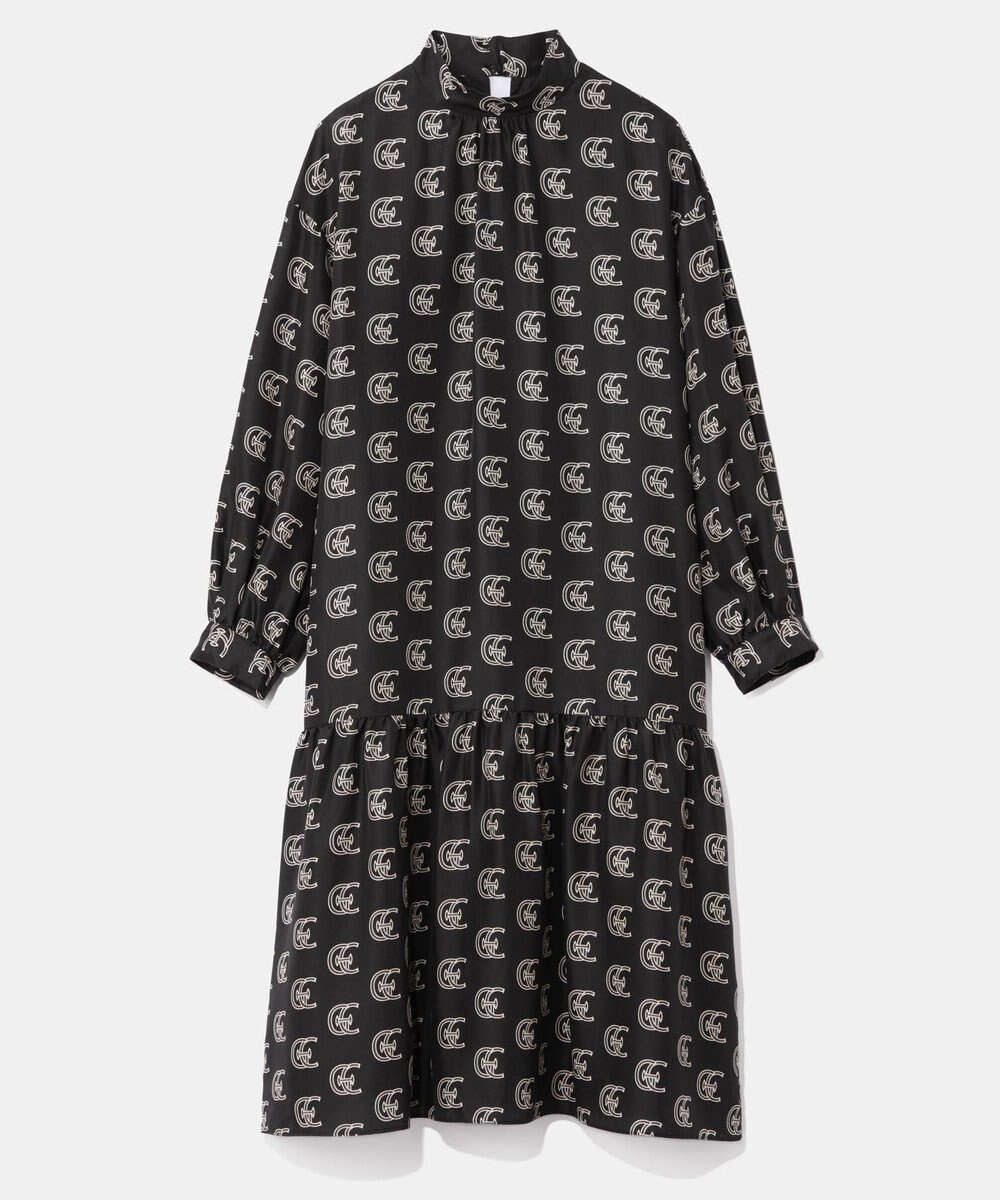 GRACE CONTINENTAL シルクモノグラムドレス 