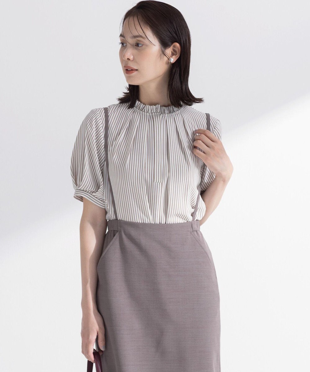組曲 ライトデシンフリル襟 ブラウス 