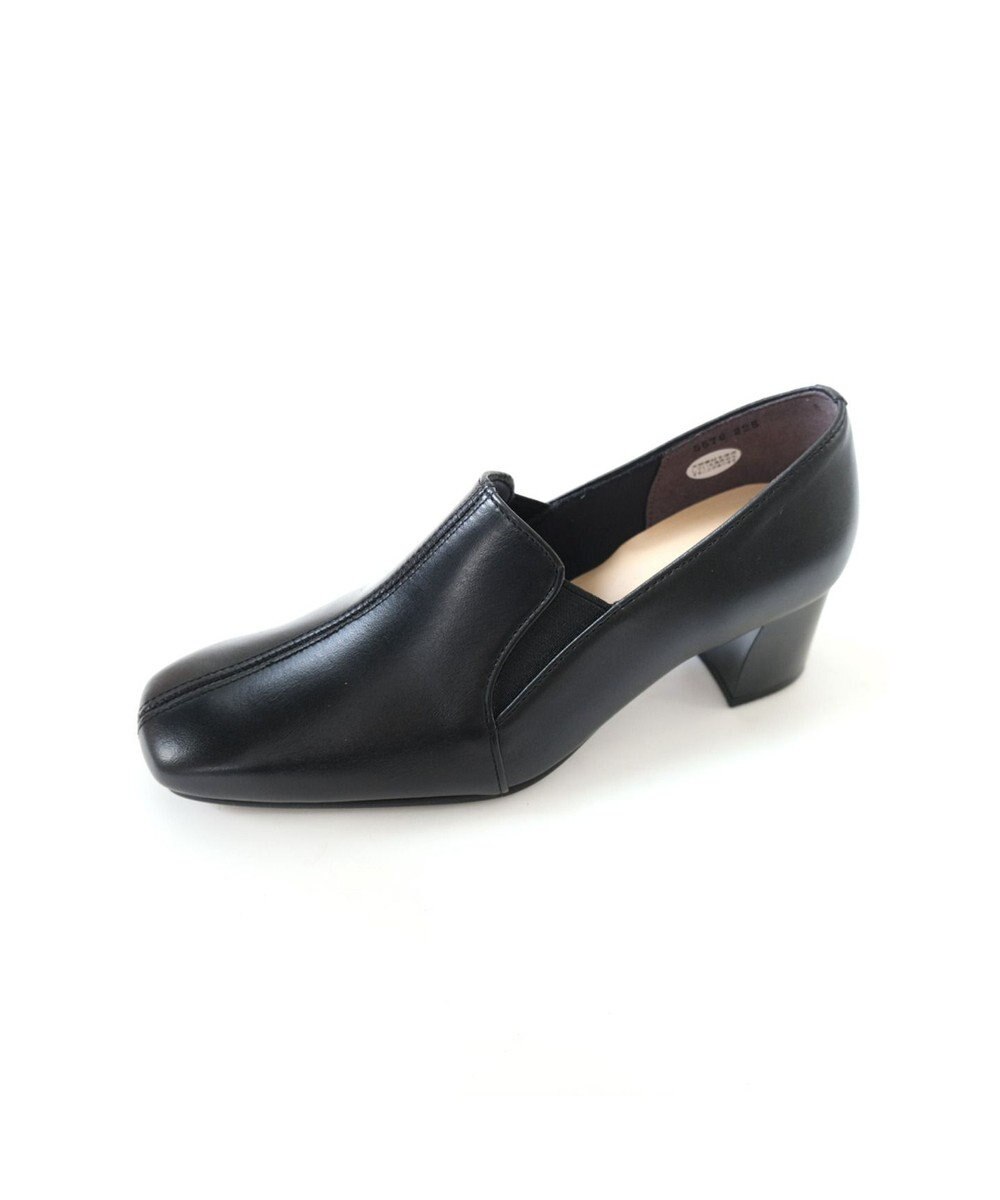 Pointer 日本製 滑り止めスクエアトゥサイドゴムパンプス 