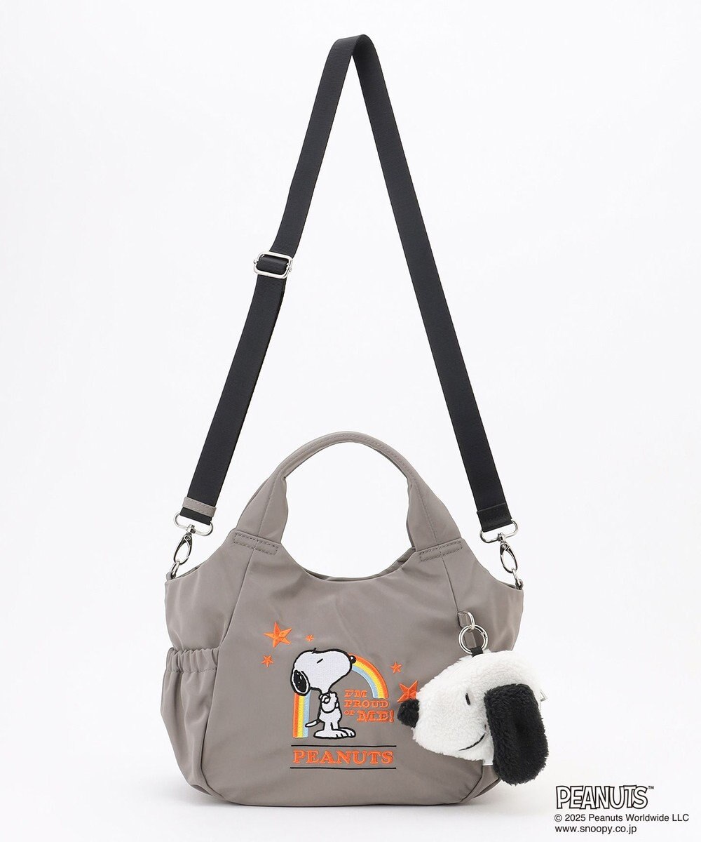 Y'SACCS SNOOPYデザイン サイドギャザー2wayトート　Sサイズ(レインボー） 
