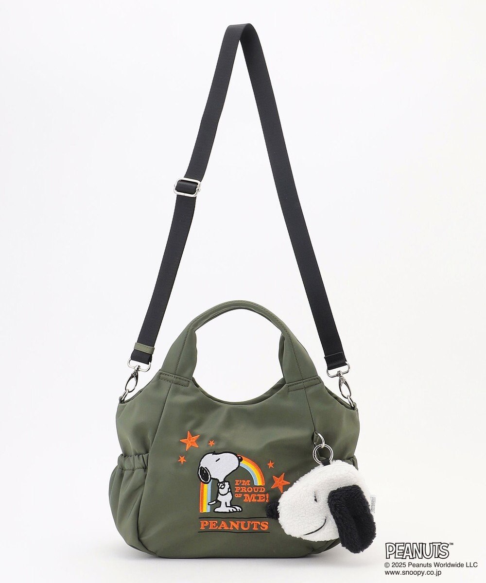 Y'SACCS SNOOPYデザイン サイドギャザー2wayトート　Sサイズ(レインボー） 