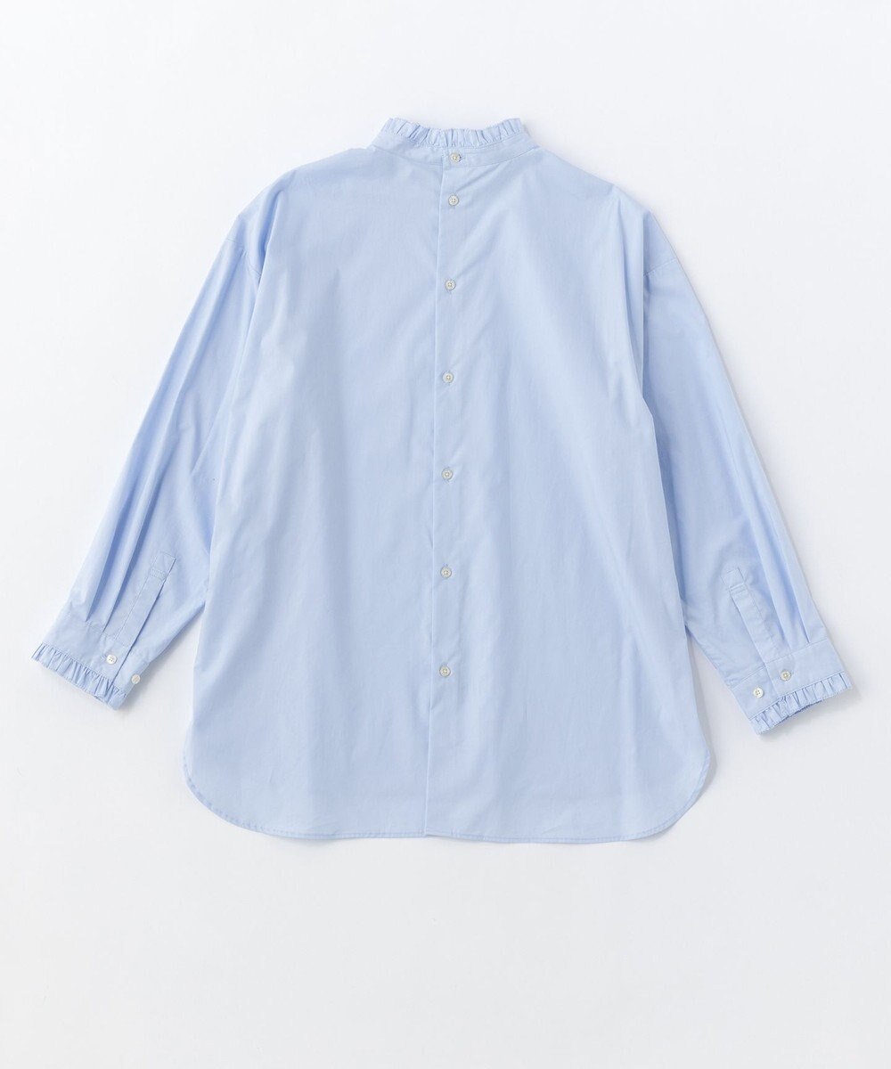 UNFILO イージーケア フリルネック シャツ 