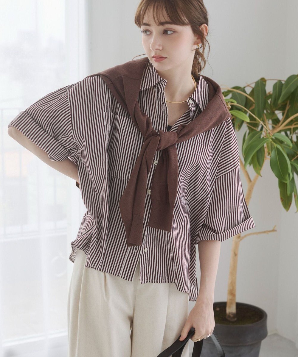 WEGO 【ANGIE VINTAGE】キャンブリックボイルオーバー半袖シャツ 