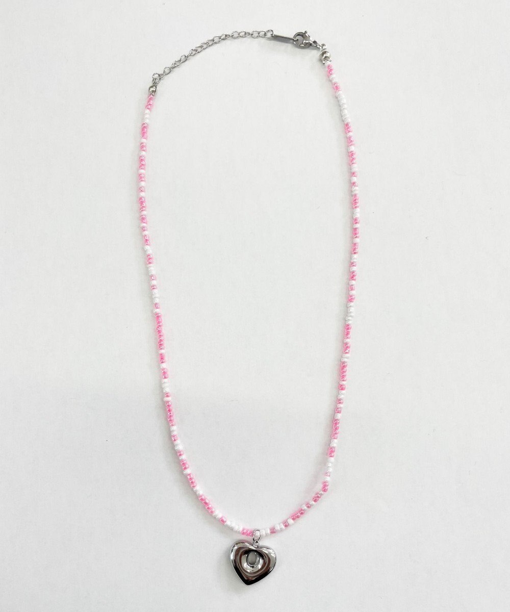 WEGO Lカラービーズハートネックレス 