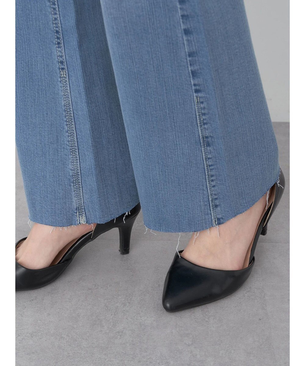 earth music&ecology セルフカットフレアデニムパンツ 