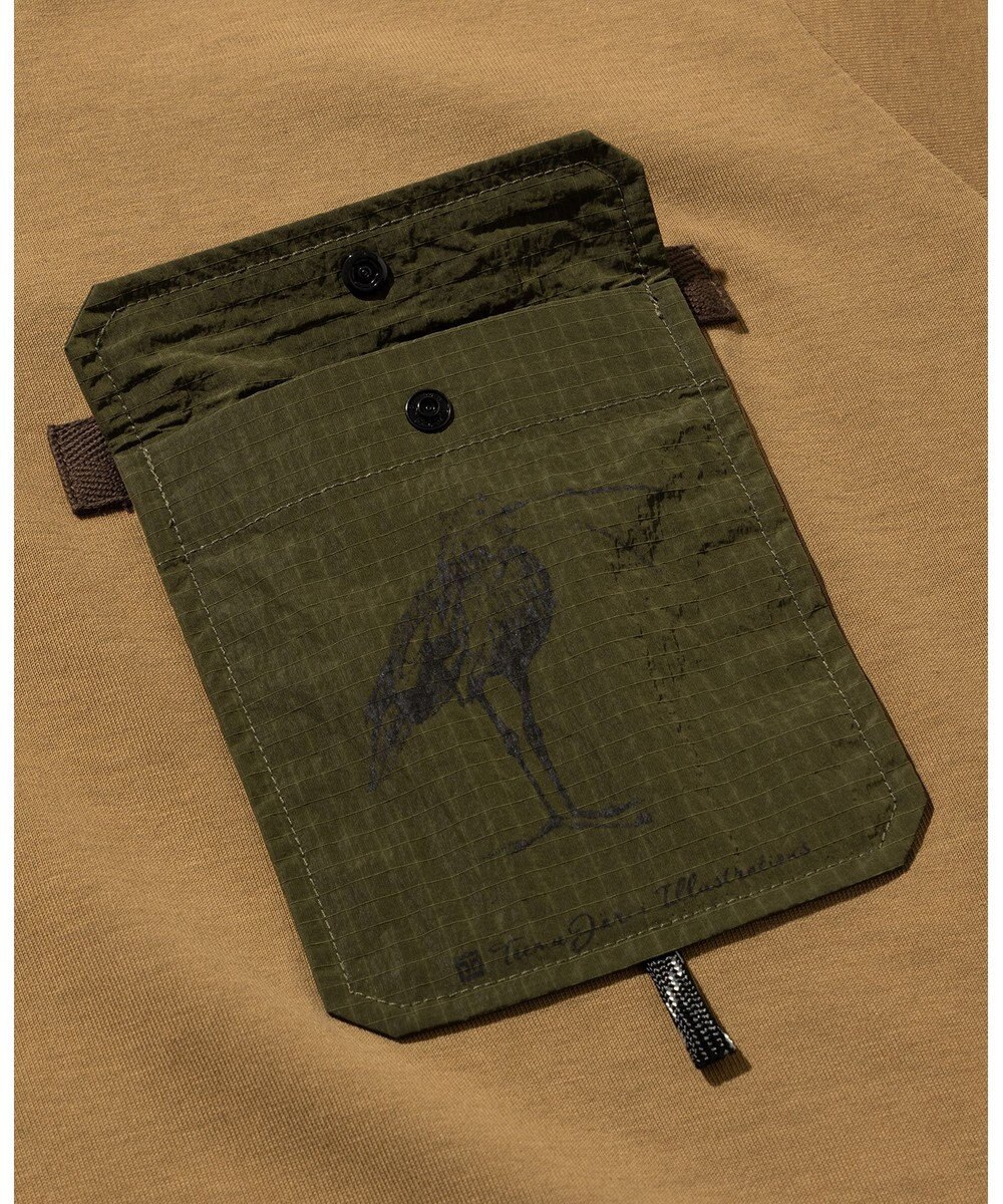 JOSEPH ABBOUD MOUNTAIN 【CREA掲載・テーム ヤルヴィモチーフ・サスティナブル】ビオグレース天竺ｘリップストップTシャツ 