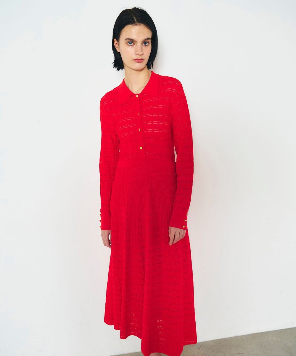 GRACE CONTINENTAL ウェーブニットワンピース 