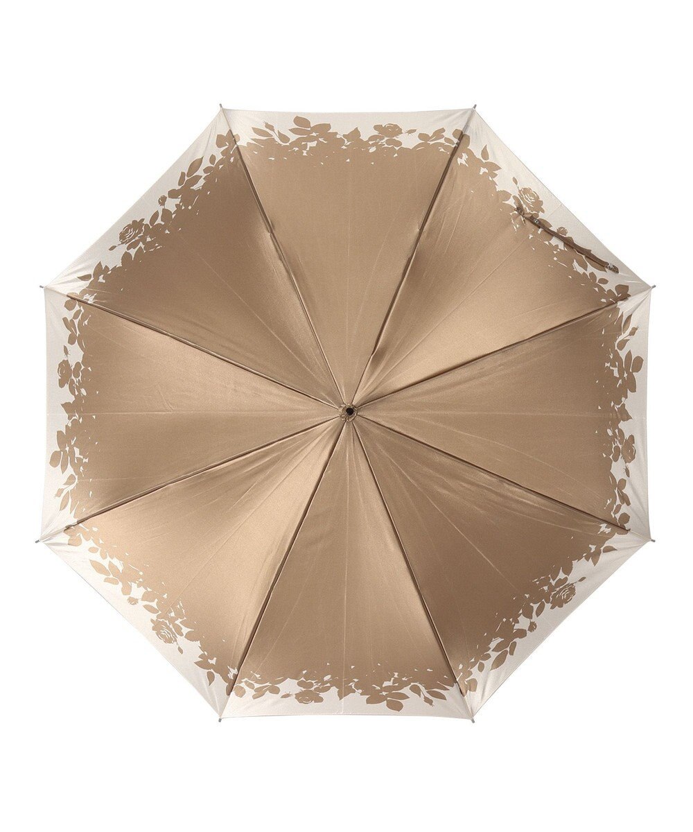 MOONBAT LANVIN COLLECTION 長傘 リーフ サテンプリント ジャンプ 耐風 