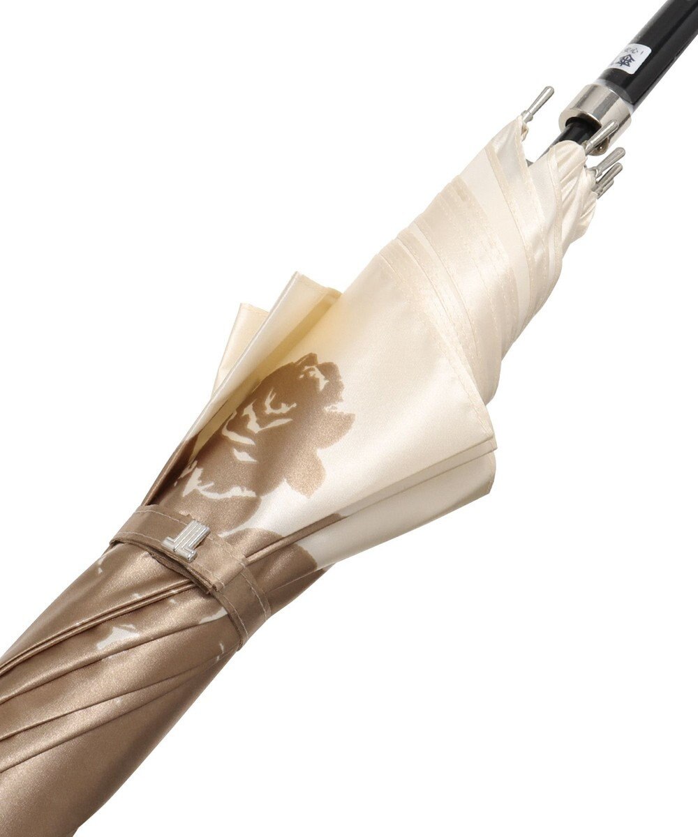 MOONBAT LANVIN COLLECTION 長傘 リーフ サテンプリント ジャンプ 耐風 