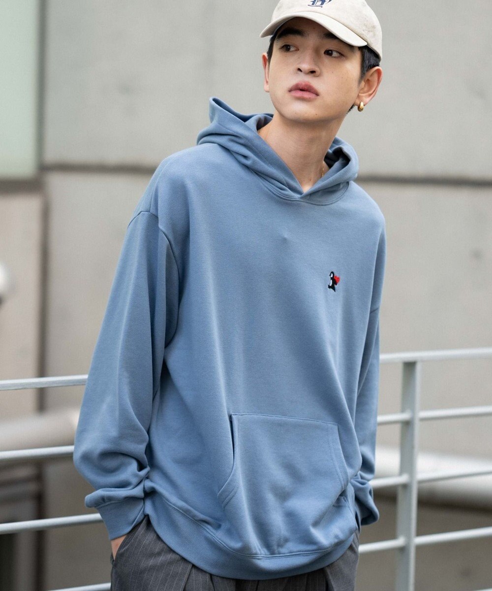 WEGO 【ユニセックス着用ITEM/SMLサイズ展開/裏起毛】ワンポイント刺繍プルパーカー 