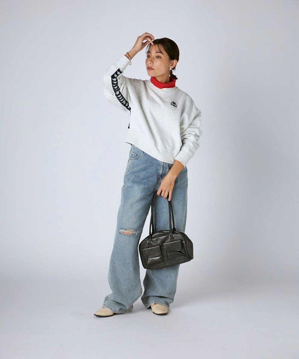 OP／FILA 【Kappa】ショート丈 ドロップショルダー 裏毛スウェット 