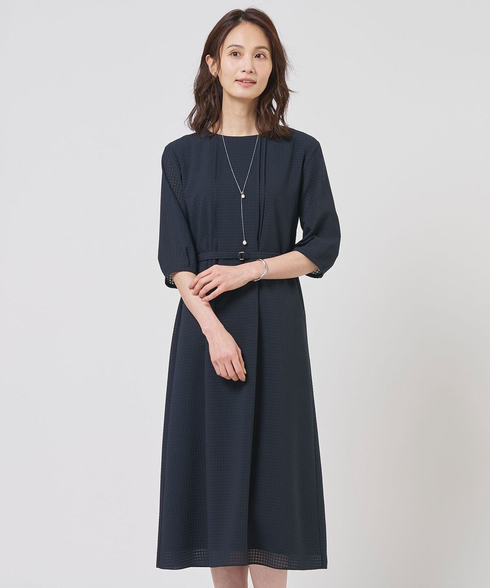 J.PRESS LADIES S シアーブロックチェック ワンピース 