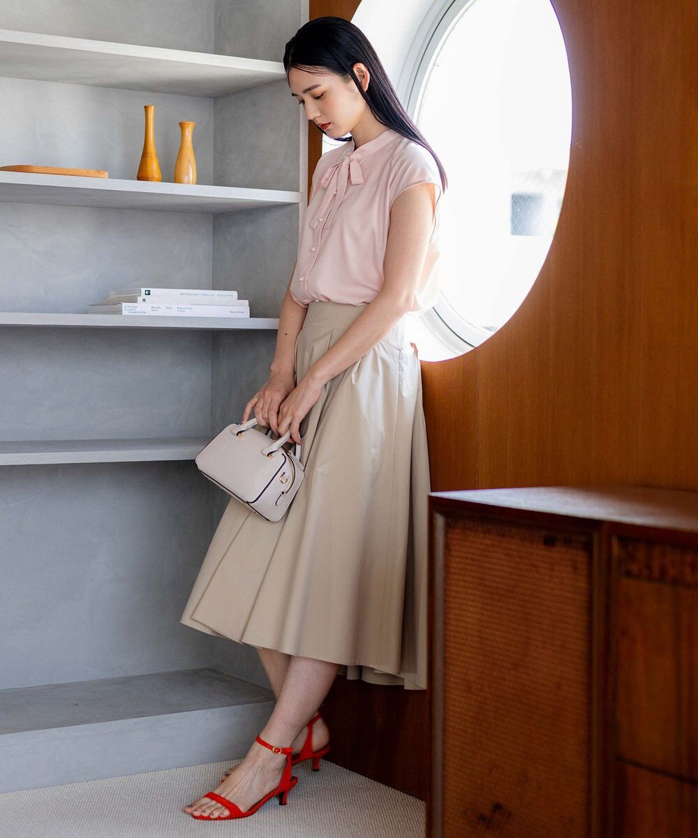 組曲 【洗える・イージーケア】シアーカルゼ ボウタイ ブラウス 