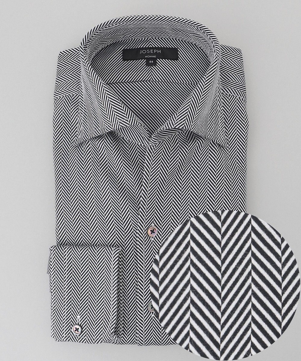 JOSEPH HOMME ツイルへリンボンクレイジー　イタリアンカラードレスシャツ 