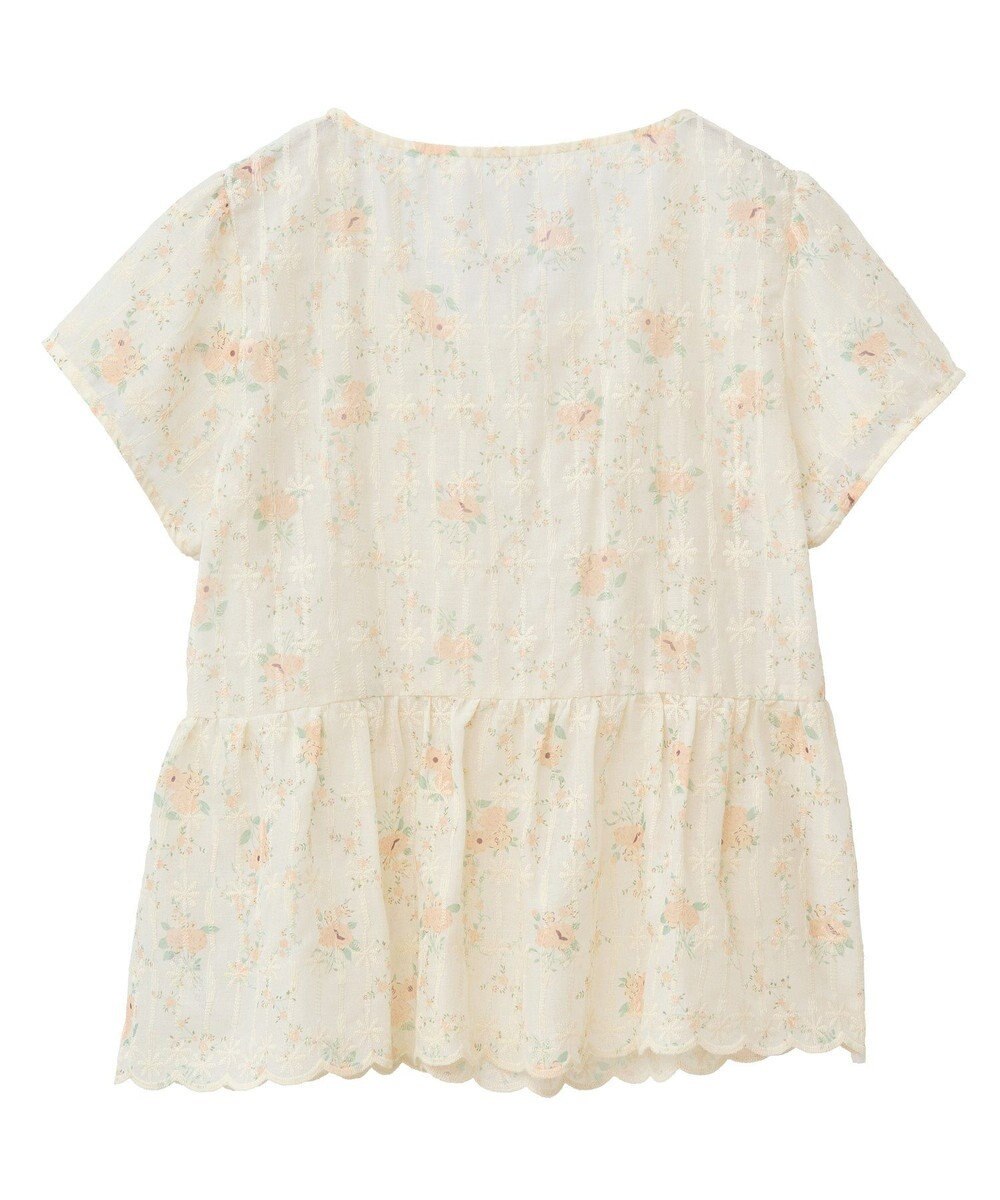 earth music&ecology フラワープリント刺繍ブラウス 