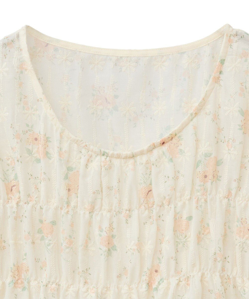 earth music&ecology フラワープリント刺繍ブラウス 