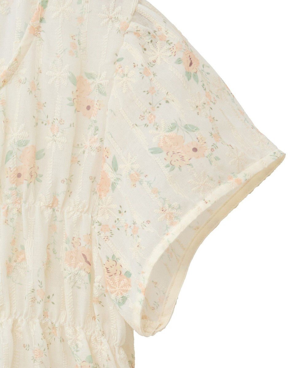 earth music&ecology フラワープリント刺繍ブラウス 