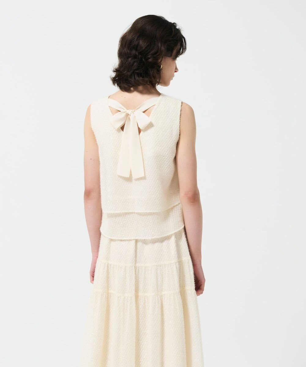 GRACE CONTINENTAL シフォンカットジャガードトップ 