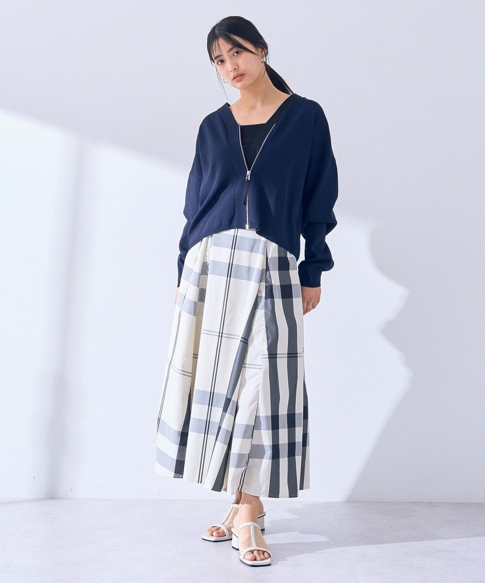 YECCA VECCA 配色VネックZIPカーディガン 