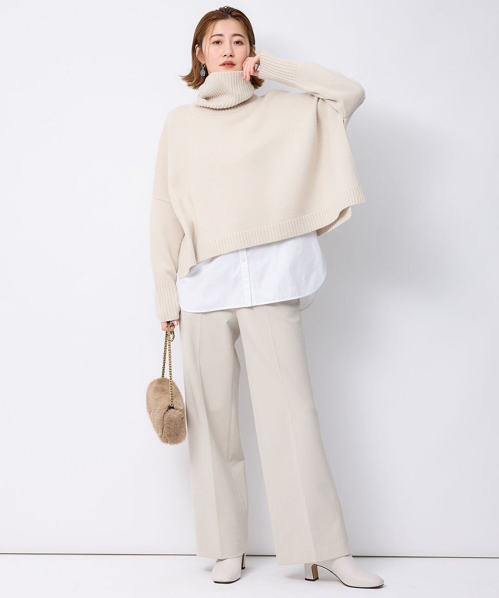 23区 【洗える】ウールカシミヤ ニットポンチョ 