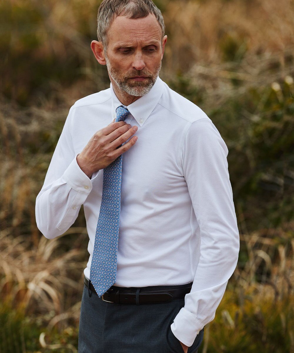 GOTAIRIKU 胸ポケット付にアップデート【吸水速乾/ストレッチ】クールマックス鹿の子 ビズシャツ_ボタンダウン 