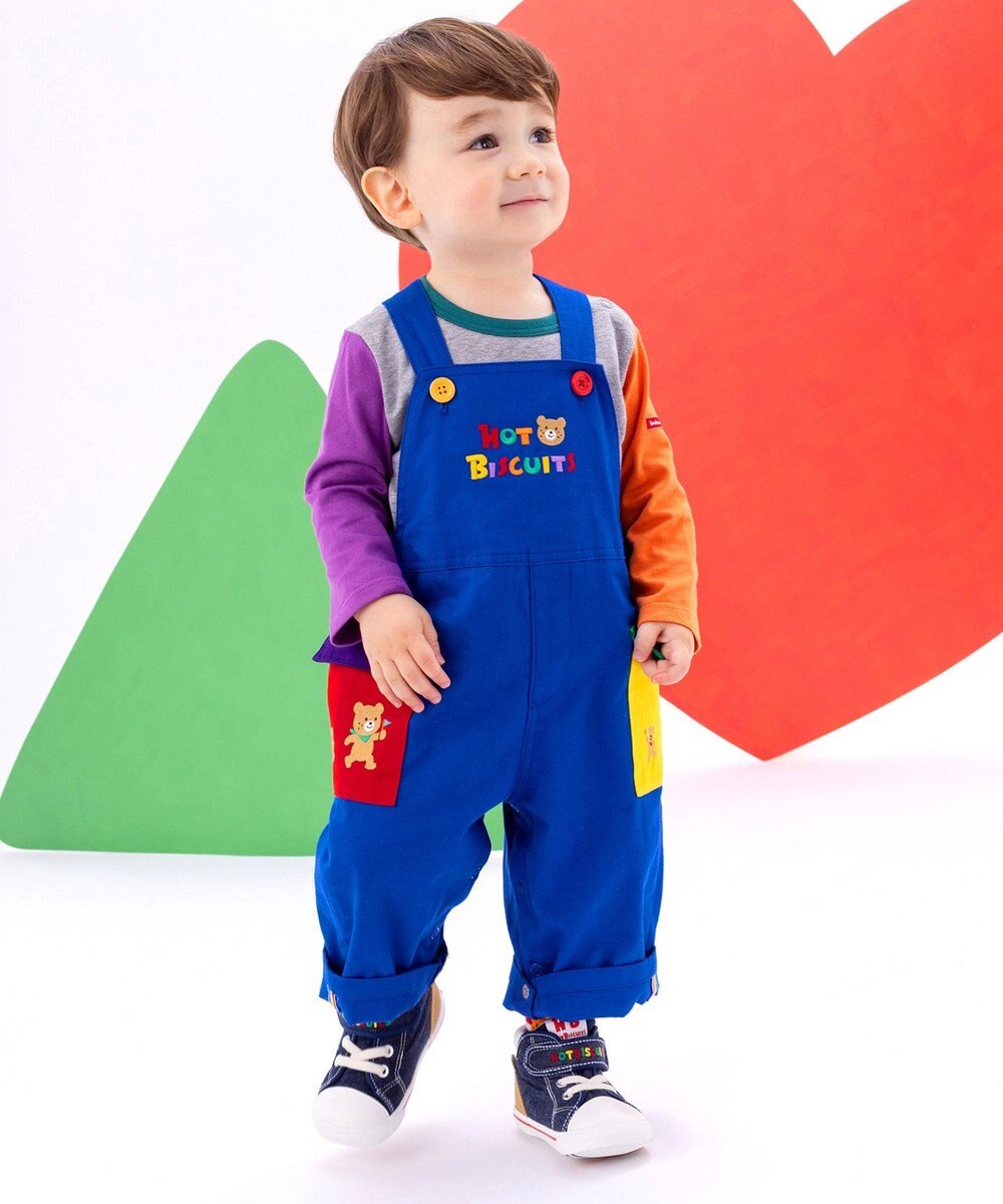 MIKI HOUSE HOT BISCUITS 【70-110cm】カラフルブロック オーバーオール 