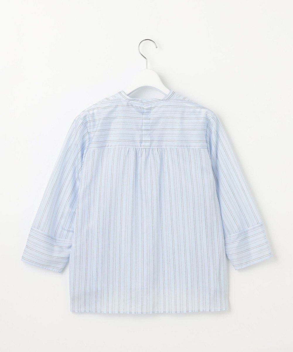 J.PRESS LADIES 【洗える】ランダムストライプ スタンドカラー  ブラウス 