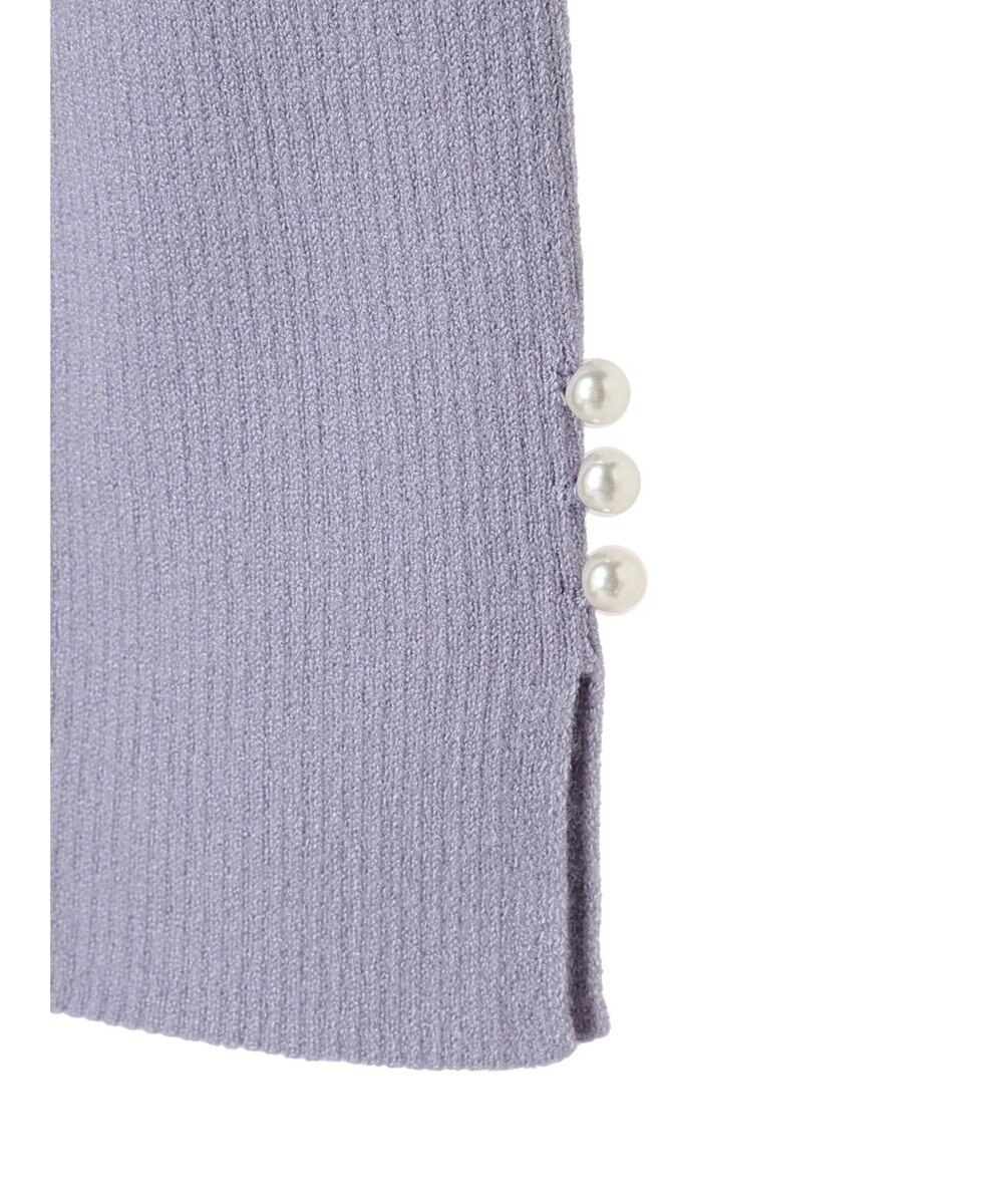 earth music&ecology ハートネック袖パールニットプルオーバー 